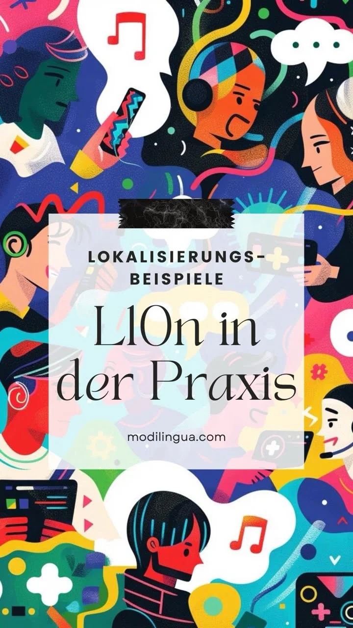 farbenfrohe grafische Illustration für einen Artikel über Lokalisierungsbeispiele
