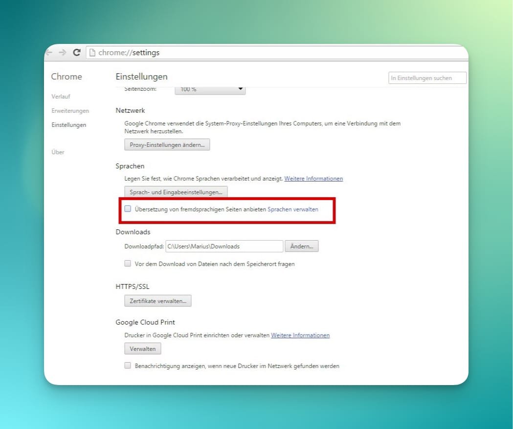 google translate aktivieren
