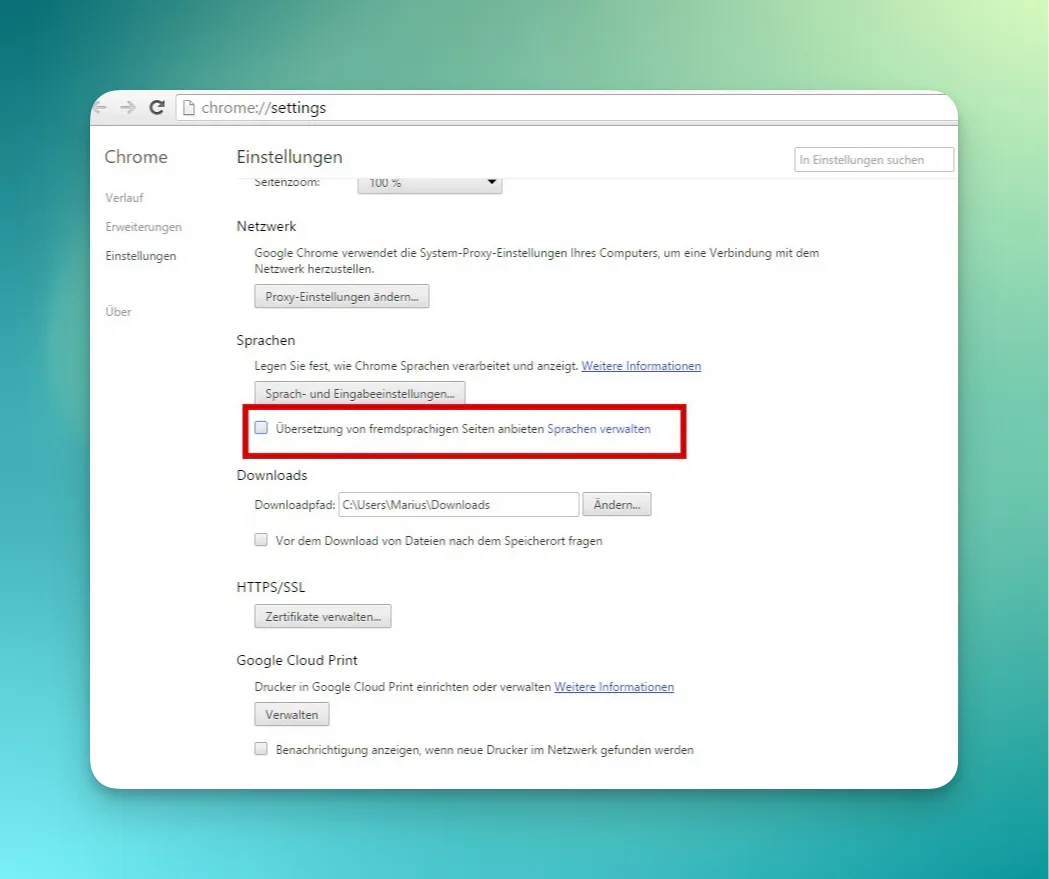 google translate aktivieren